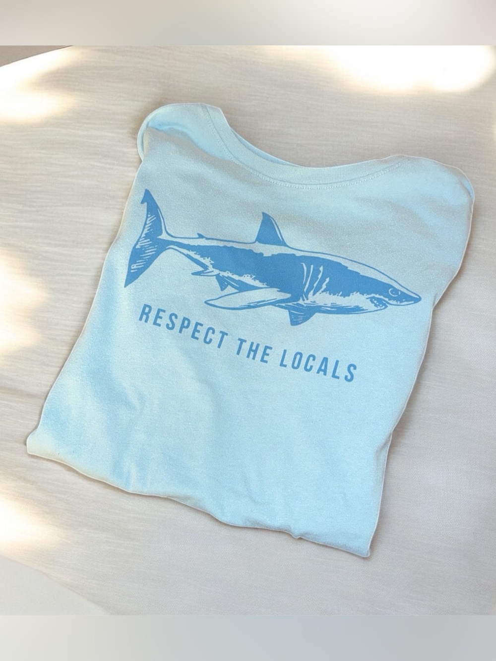 wonder nation Light Blue Shark Graphic Tee - Respect The Locals
